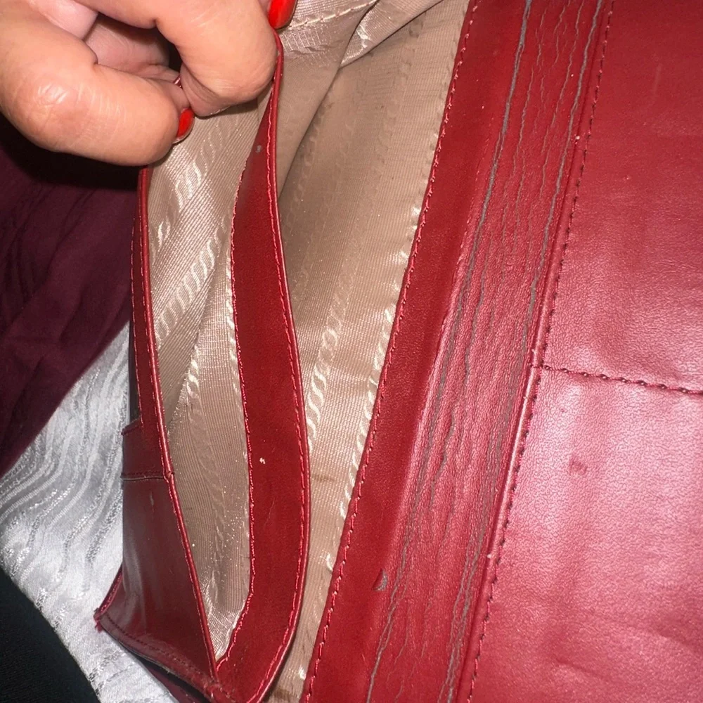 Prada Burgundy Crocodile-Embossed Leather Wallet - Picture 5 of 11